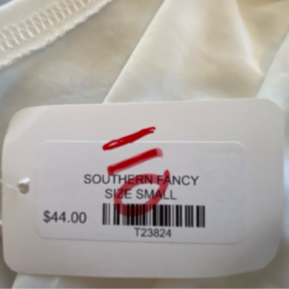 🆕NWT Cherish Kimono Sleeves Front Wrap Peplum Top Ivory Size Small - Picture 8 of 9